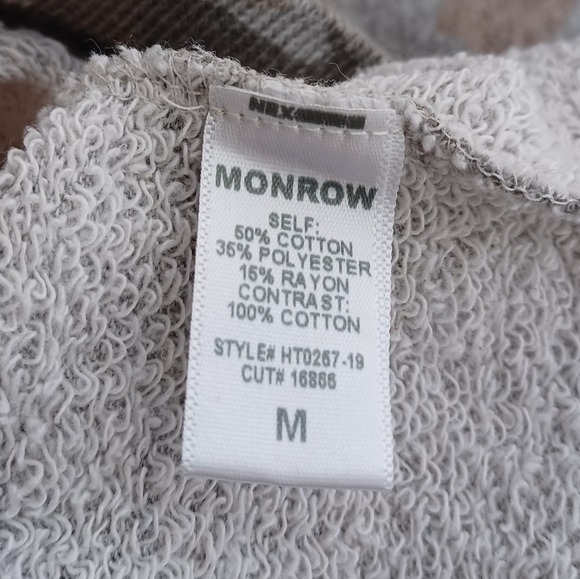 Monrow Camo Sz M Cotton Crewneck Sweatshirt - Picture 9 of 11